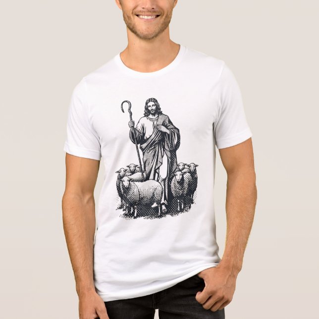 T-shirt En Tri-matière Jesus Christ the good shepherd T-Shirt (Recto)