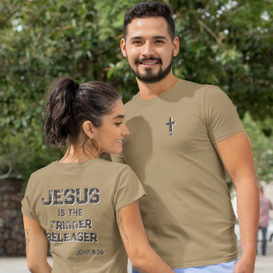 T-shirt En Tri-matière Jésus le déclencheur Croix Écriture Foi
