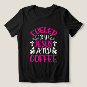 T-shirt En Tri-matière Jésus mignon café art mot