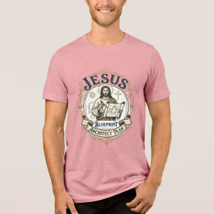 T-shirt En Tri-matière Jésus Plan Architecte Blueprint Jésus Plan Archite