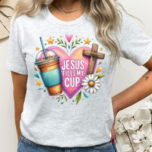 T-shirt En Tri-matière Jésus Remplit Ma Coupe Christian Amateurs de café
