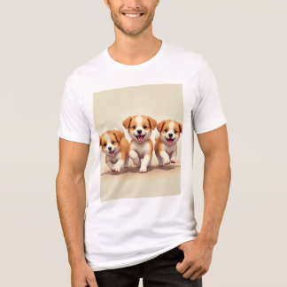 T-shirt En Tri-matière Joignez-vous à trois mignonnes chiots ! !