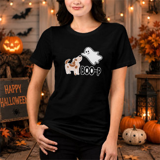 T-shirt En Tri-matière Joli Boo Chien Halloween Effrayant