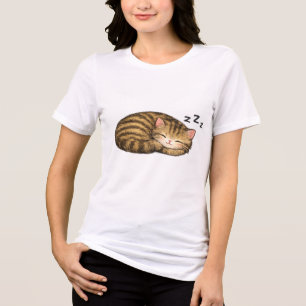 T-shirt En Tri-matière Joli Chat Tabby Endormi