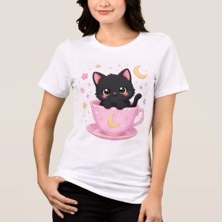 T-shirt En Tri-matière joli chaton dans une tasse