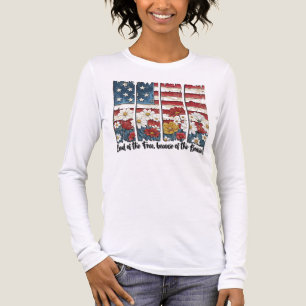 T-shirt En Tri-matière Joli drapeau américain floral