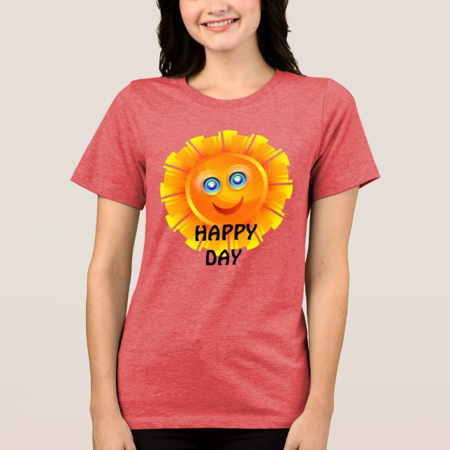 T-SHIRT  EN TRI-MATIÈRE JOLI JOUR, SOURIRE DE SOLEIL, (Recto)