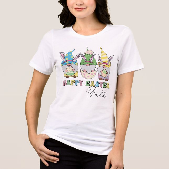 T-shirt En Tri-matière Joli Joyeux Gnomes de Pâques Y'all (Recto)
