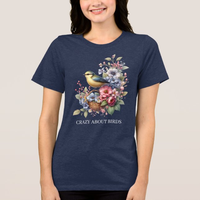 T-shirt En Tri-matière Joli oiseau fou ajouter du texte (Recto)