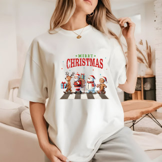 T-shirt En Tri-matière Joli renne de Noël Père Noël Snowman