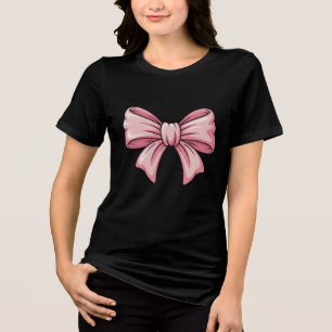 T-shirt En Tri-matière Joli Ruban Rose Coquette Esthétique Femme