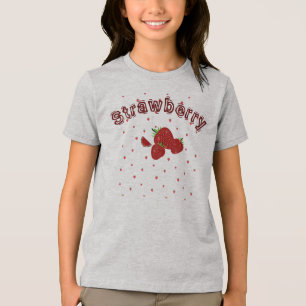 T-shirt En Tri-matière Jolie fraise Été Enfants Filles