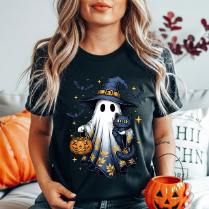 T-shirt En Tri-matière Jolie sorcière fantôme Halloween Tricoter ou tra