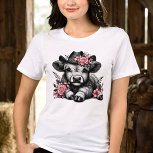 T-shirt En Tri-matière Jolie Vachère Highland Cow 