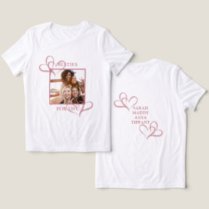 T-shirt En Tri-matière Jolies Cœurs Roses Meilleures Amies Photo Galentin