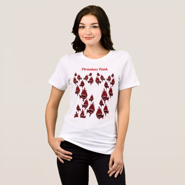 T-shirt En Tri-matière Jote Red Killer Piranhas Punk Fishers attaque Océa (Recto plein)