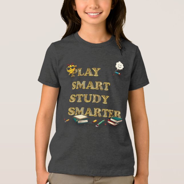 T-shirt En Tri-matière Jouer intelligent, étudier intelligent (Recto)