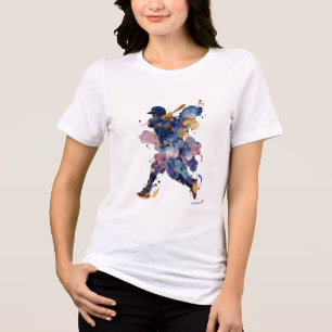 T-shirt En Tri-matière Joueur de baseball abstrait   Encre fluide aquarel