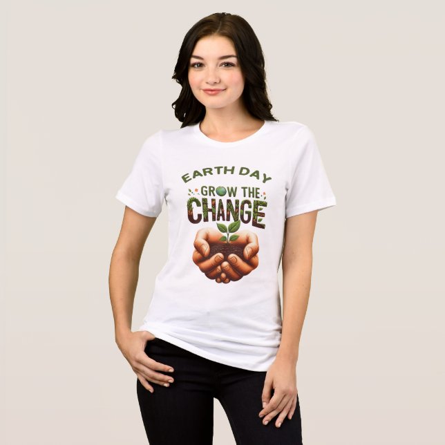 T-shirt En Tri-matière Jour des terres - Augmenter le changement (Recto plein)