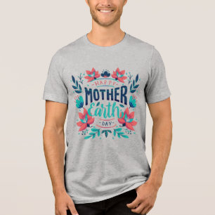 T-shirt En Tri-matière Jour des terres mère dessiné à la main Design-2318