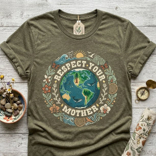 T-shirt En Tri-matière Journée de la Terre Respectez Votre Mère Nature Vi