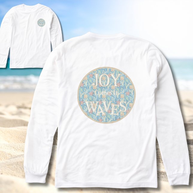 T-shirt En Tri-matière Joy Comes in Waves – Boho Beach  (Joy Comes in Waves - Boho Beach T-shirt - Perfect for Summer and Surf Fans)