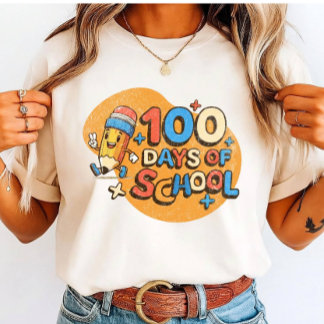 T-shirt En Tri-matière Joyeuse célébration des 100 jours d'école pour les
