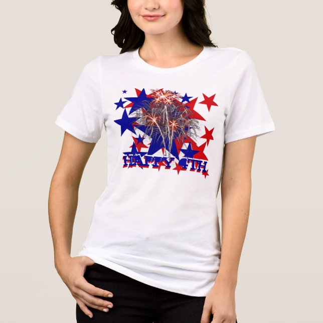 T-shirt En Tri-matière Joyeuse chemise 4 juillet étoiles - (Recto)