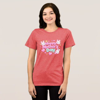 T-shirt En Tri-matière Joyeuse fête des Mères - Lapin bulle mignon