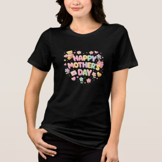 T-shirt En Tri-matière Joyeuse Fête des Mères Ourson Bulle Mignon
