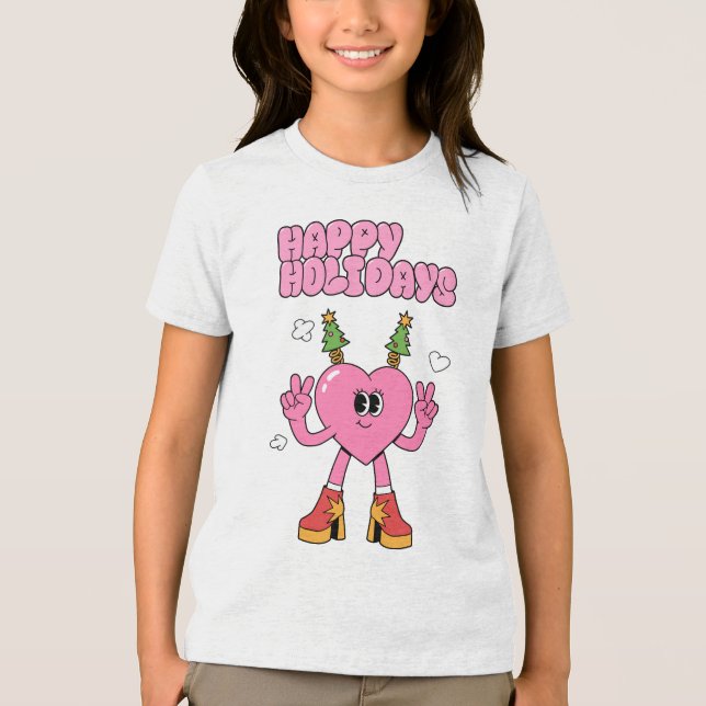 T-shirt En Tri-matière Joyeuses fêtes - Coeur Super de la saison (Recto)