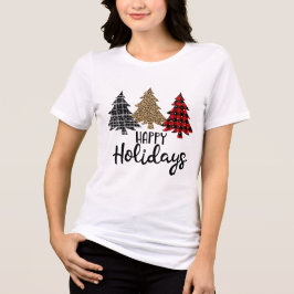 T-shirt En Tri-matière Joyeuses fêtes Jouées arbres de Noël