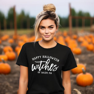 T-shirt En Tri-matière Joyeuses sorcières Halloween Script blanc Custom C