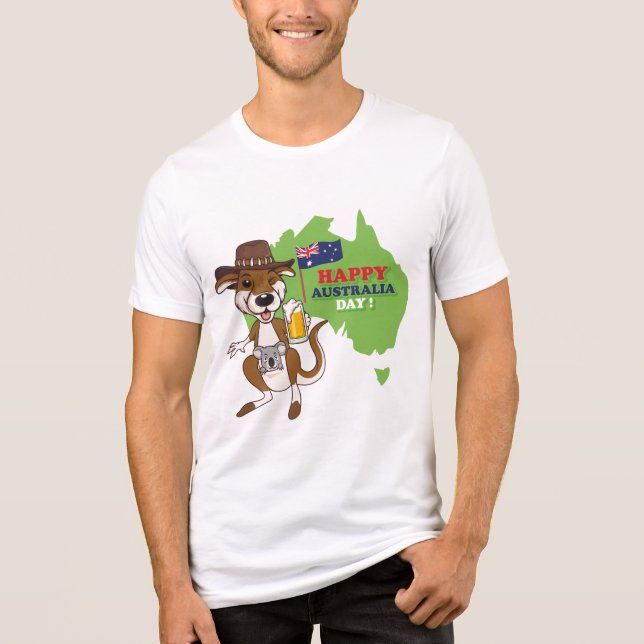 T-shirt En Tri-matière Joyeux Australia Day Kangaroo Koala (Recto)