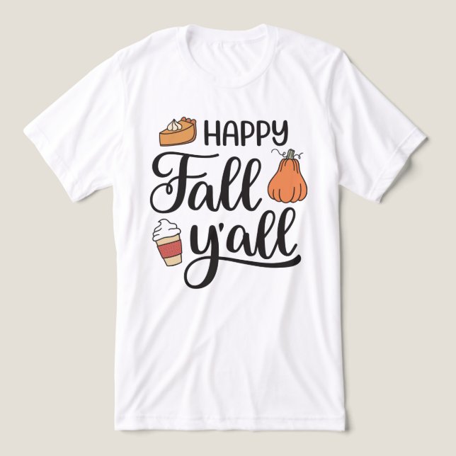 T-shirt En Tri-matière Joyeux automne Y'all (Design Recto)