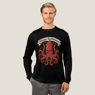 T-shirt En Tri-matière Joyeux Halloween Calamar Géant Rouge