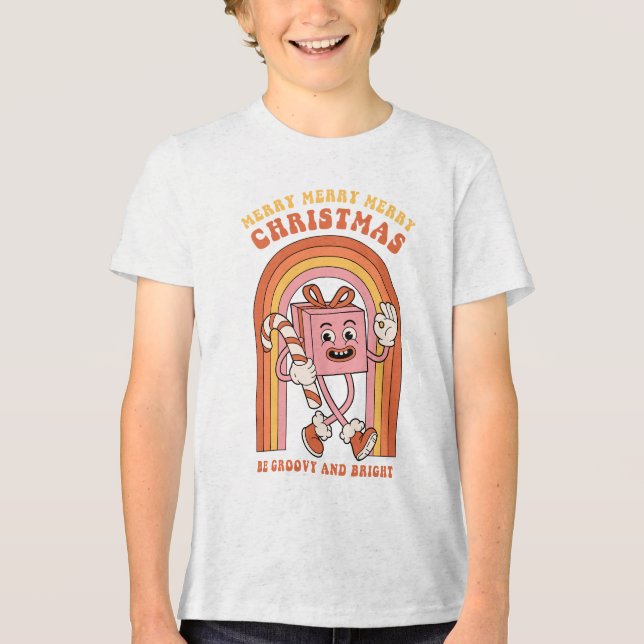 T-shirt En Tri-matière Joyeux Joyeux Noël - Soyez Super et lumineux (Recto)