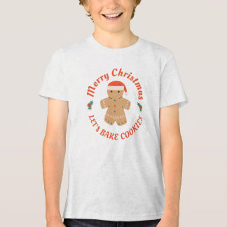 T-shirt En Tri-matière Joyeux Noël Faisons cuire des biscuits Gingerbread
