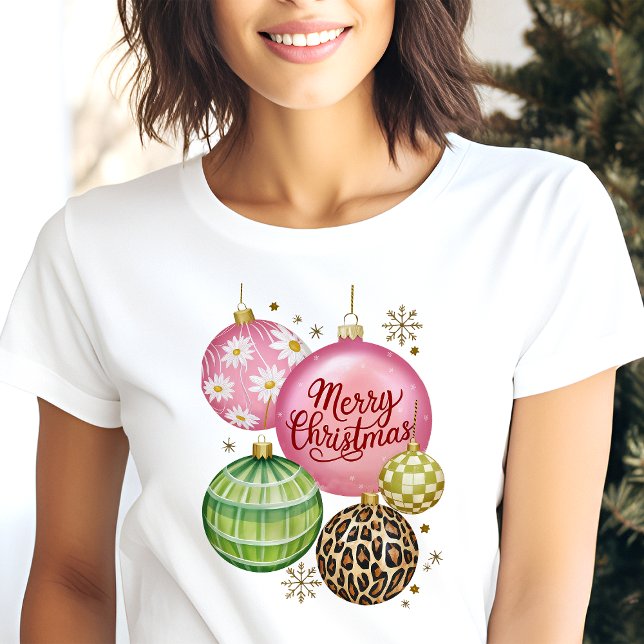 T-shirt En Tri-matière Joyeux Noël Ornament Festive Fête (Créateur téléchargé)