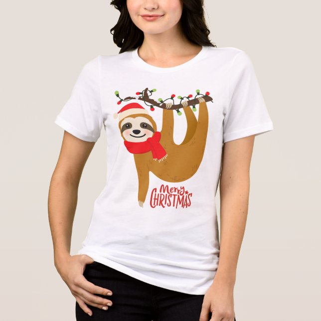 T-shirt En Tri-matière Joyeux Noël Sloth | Vacances (Recto)