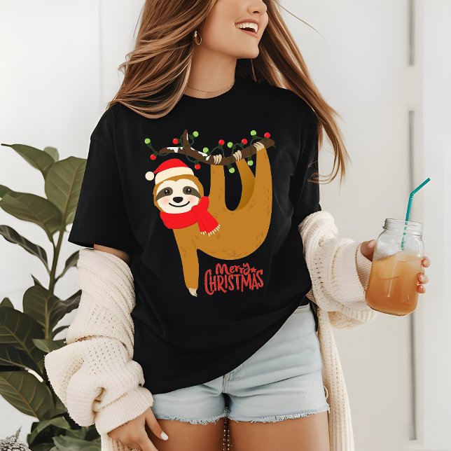 T-shirt En Tri-matière Joyeux Noël Sloth | Vacances (Créateur téléchargé)