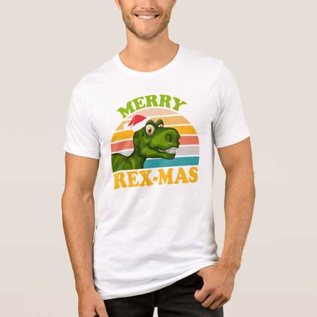 T-shirt En Tri-matière Joyeux Rex-mas Noël Dinosaur Cute Dino (Recto)