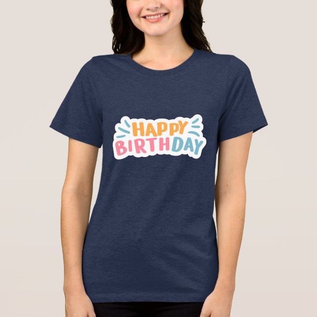 T-shirt En Tri-matière Joyeux T-shirt d'anniversaire (Recto)
