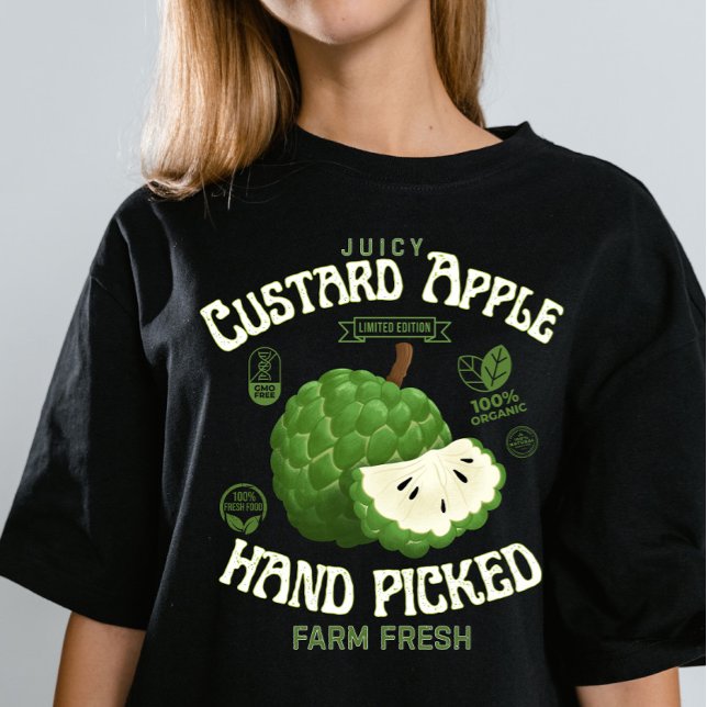 T-shirt En Tri-matière Juicy Custard Apple Fruit Label  (Créateur téléchargé)