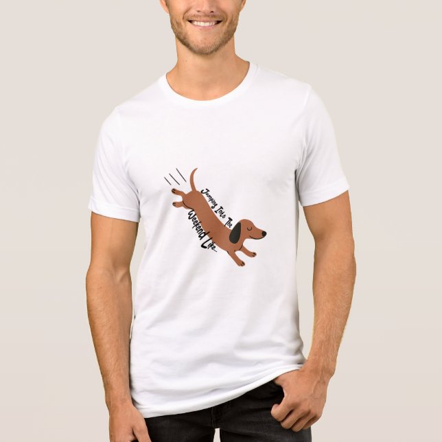 T-shirt En Tri-matière Jumping dans le week-end - Conception ludique (Recto)