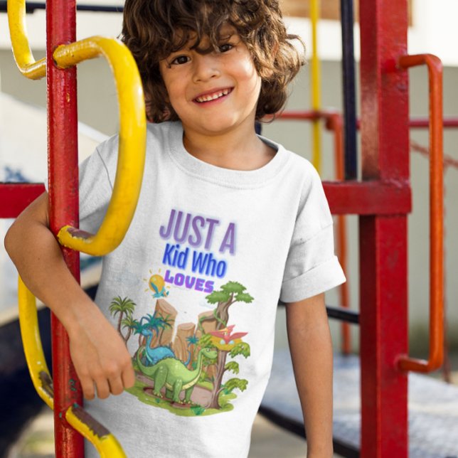 T-shirt En Tri-matière Just Kid Who Loves Dinosaures (Créateur téléchargé)
