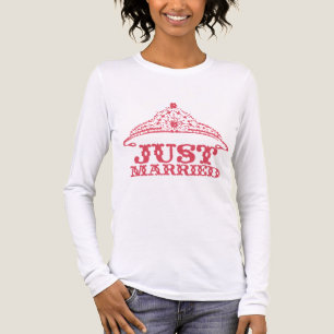 T-shirt En Tri-matière Juste marié Princesse mariée Tiara Mariages