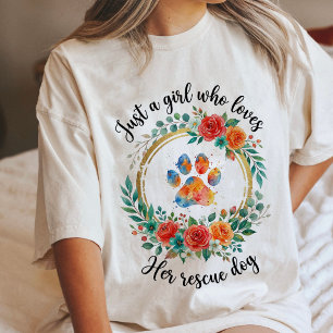 T-shirt En Tri-matière Juste Une Fille Qui Aime Son Chien De Sauvetage Aq