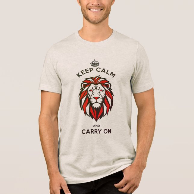T-SHIRT  EN TRI-MATIÈRE KEEP CALM AND CARRY ON D02 (Recto)