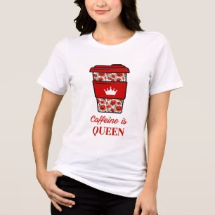 T-shirt En Tri-matière La Caféine Est Le Café Floral Queen Ar